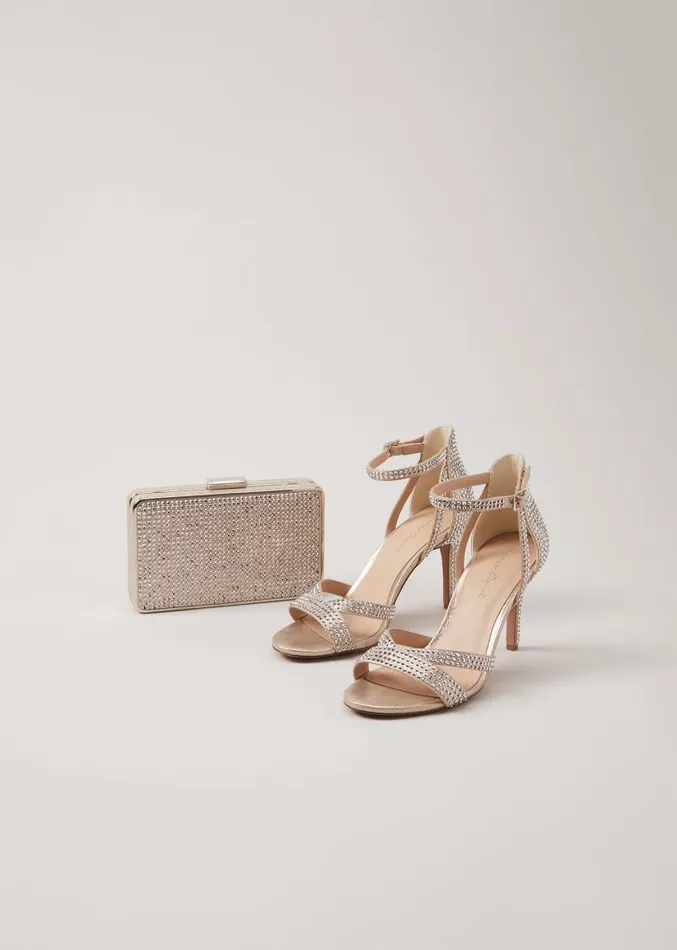 Silver Sparkly Open Toe Heels Silver Women Phase Eight Heels
