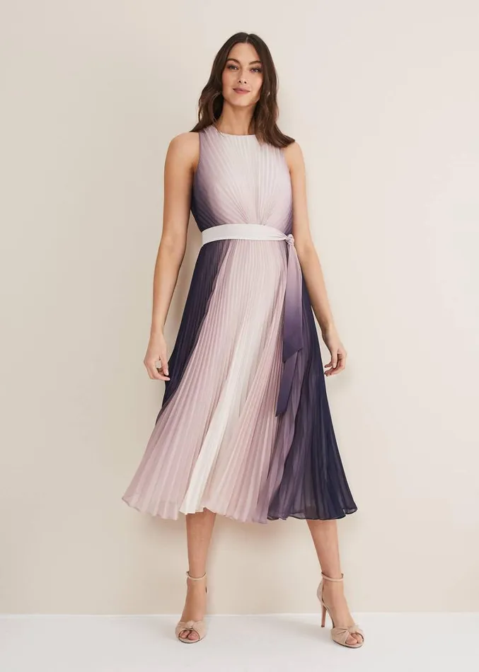 Simara Ombre Dress Lattenavy Women Phase Eight Dresses