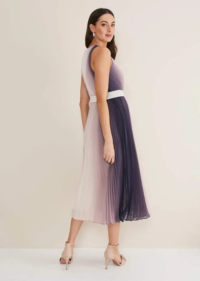 Simara Ombre Dress Lattenavy Women Phase Eight Dresses