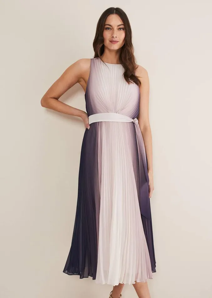 Simara Ombre Dress Lattenavy Women Phase Eight Dresses
