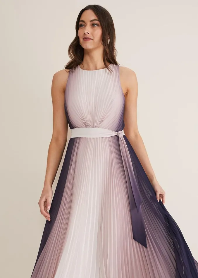 Simara Ombre Dress Lattenavy Women Phase Eight Dresses