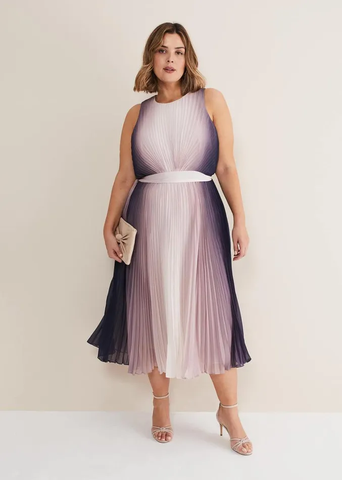 Simara Ombre Dress Lattenavy Women Phase Eight Dresses