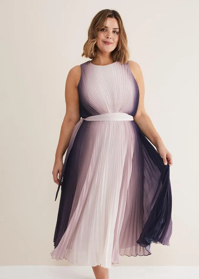 Simara Ombre Dress Lattenavy Women Phase Eight Dresses