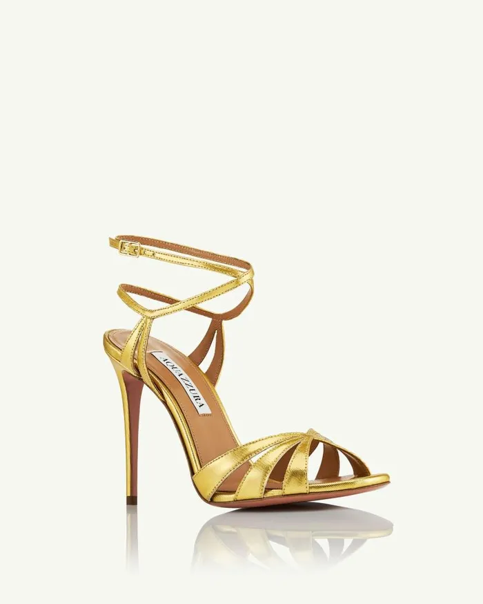 Siren Sandal 105 Gold Women Aquazzura Sandals