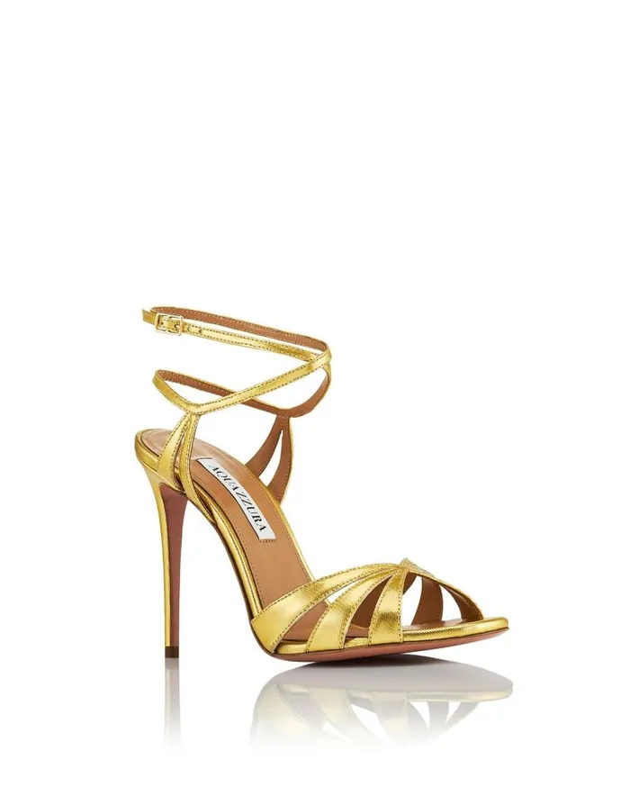 Siren Sandal 105 Gold Women Aquazzura Sandals Siren Sandal 105 Gold Women Aquazzura Sandals