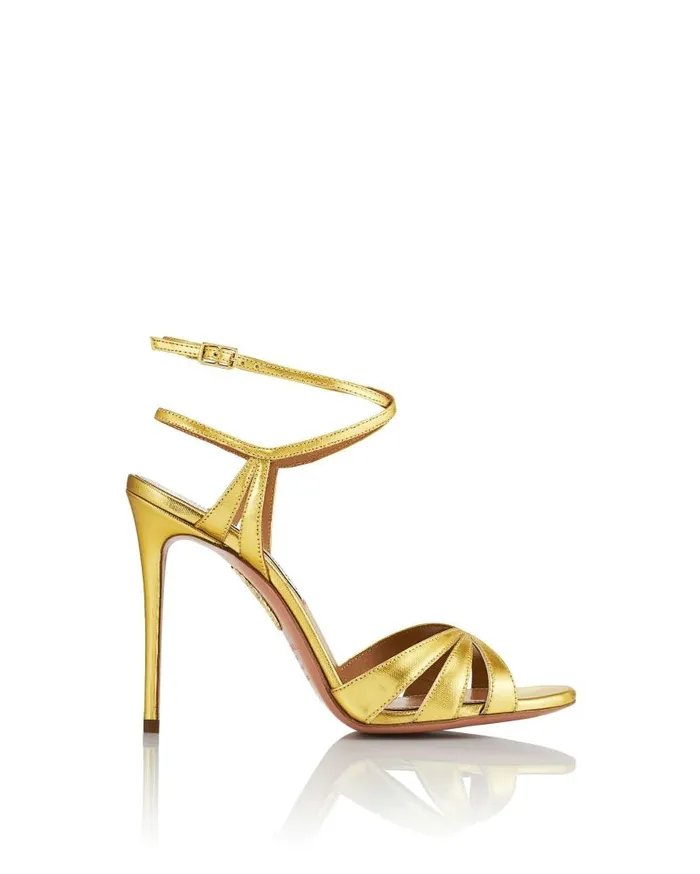 Siren Sandal 105 Gold Women Aquazzura Sandals Siren Sandal 105 Gold Women Aquazzura Sandals