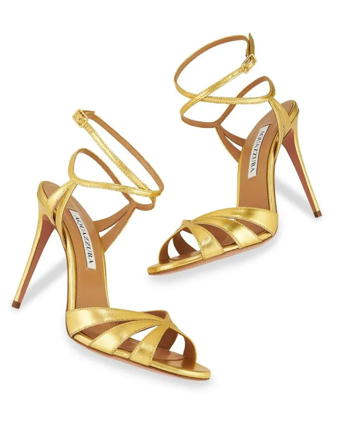 Siren Sandal 105 Gold Women Aquazzura Sandals Siren Sandal 105 Gold Women Aquazzura Sandals