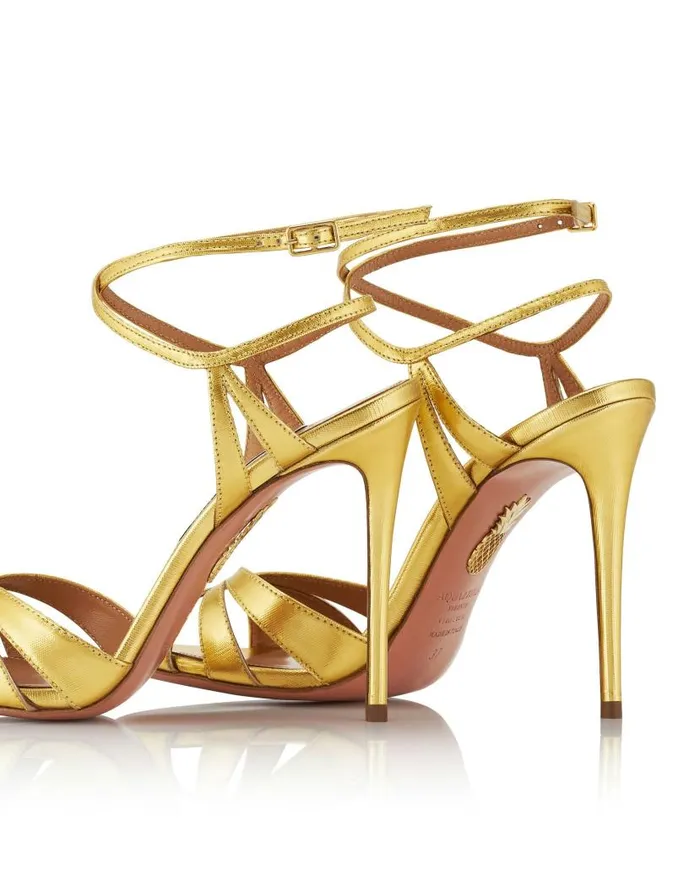 Siren Sandal 105 Gold Women Aquazzura Sandals Siren Sandal 105 Gold Women Aquazzura Sandals