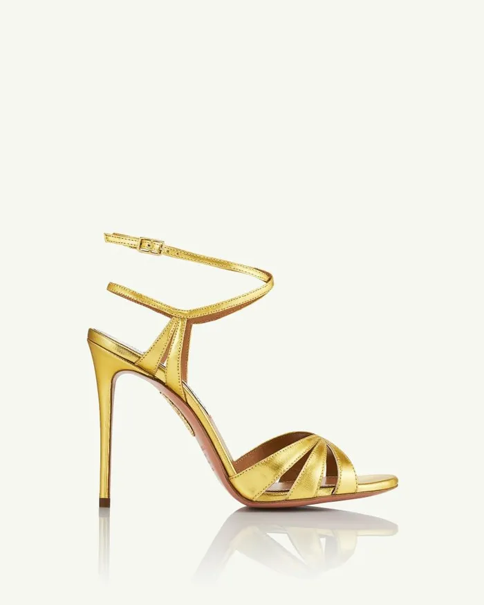 Siren Sandal 105 Gold Women Aquazzura Sandals Siren Sandal 105 Gold Women Aquazzura Sandals