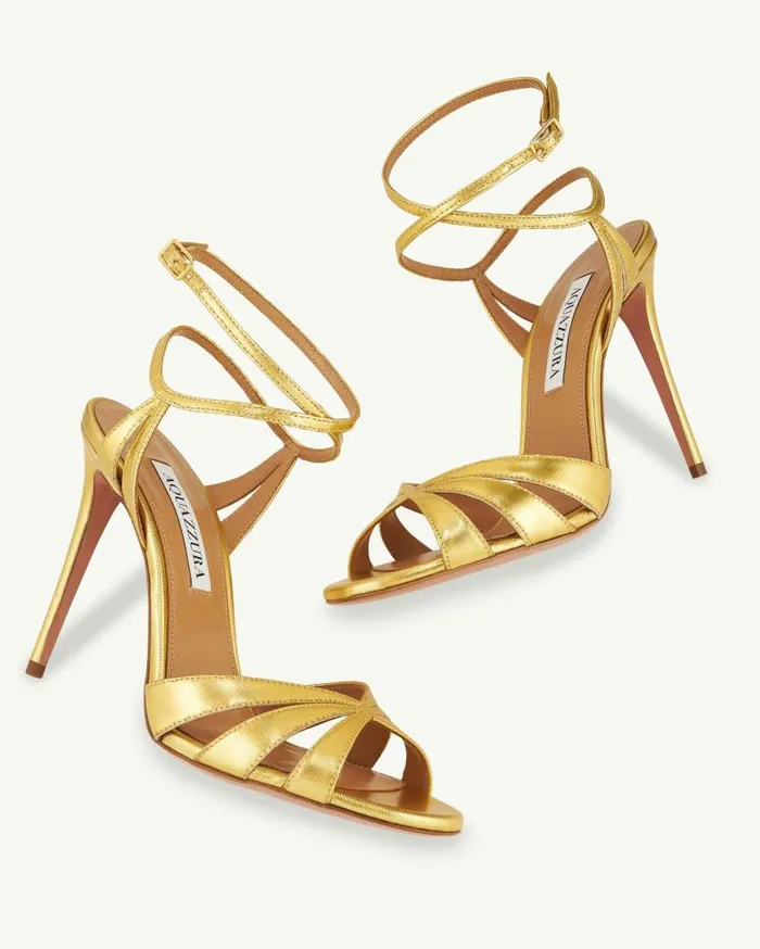Siren Sandal 105 Gold Women Aquazzura Sandals Siren Sandal 105 Gold Women Aquazzura Sandals