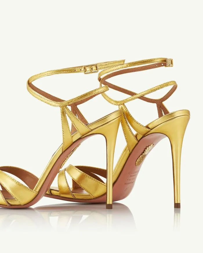 Siren Sandal 105 Gold Women Aquazzura Sandals Siren Sandal 105 Gold Women Aquazzura Sandals