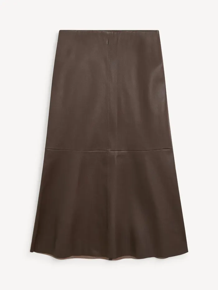 Skirts Women By Malene Birger Simoas Leather Skirt Dark Mahogany