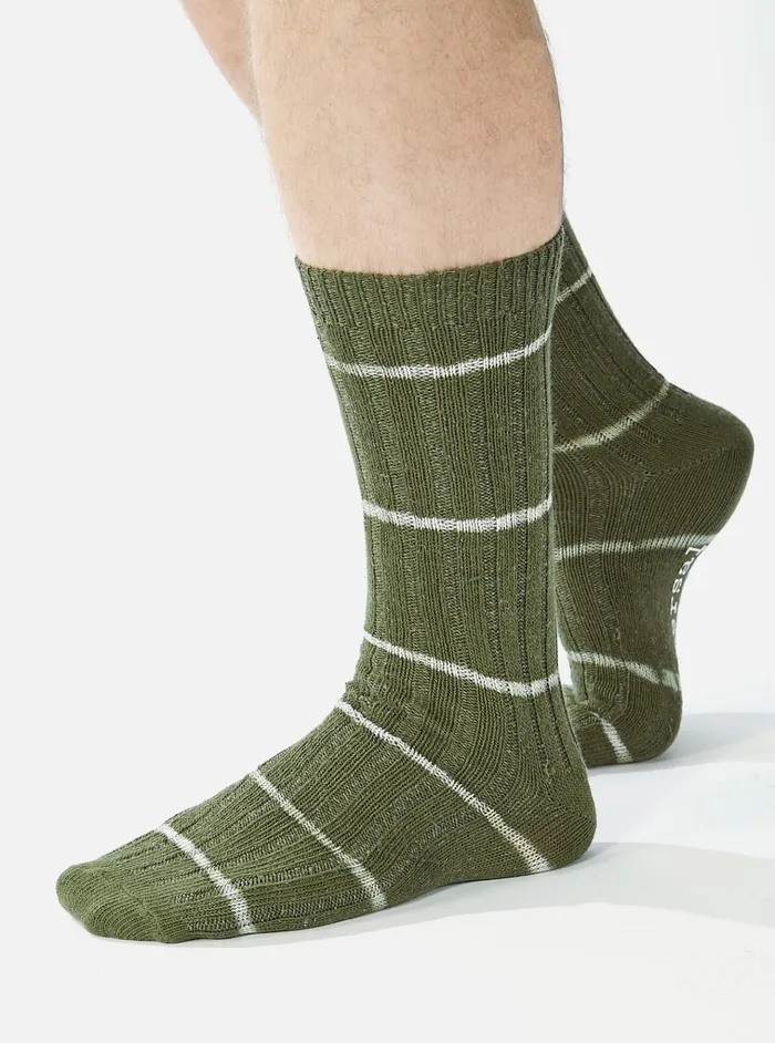 Socks Men Universal Works Universal Works Slub Sock In Olive Tie Dye Knit Socks Men Universal Works Universal Works Slub Sock In Olive Tie Dye Knit