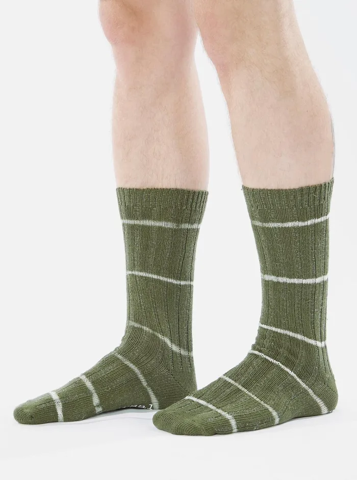 Socks Men Universal Works Universal Works Slub Sock In Olive Tie Dye Knit Socks Men Universal Works Universal Works Slub Sock In Olive Tie Dye Knit