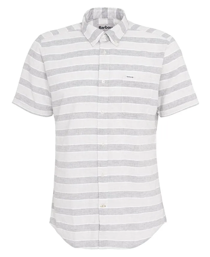 Somerby Striped Tailored Shirt Olive Men Barbour Shirts