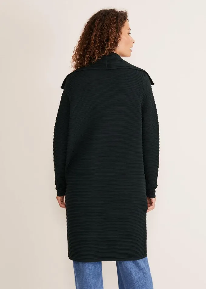 Sophia Ribbed Longline Coat Forest Green Women Phase Eight Coats