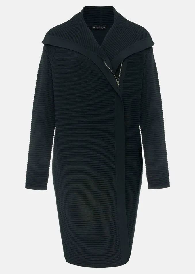 Sophia Ribbed Longline Coat Forest Green Women Phase Eight Coats