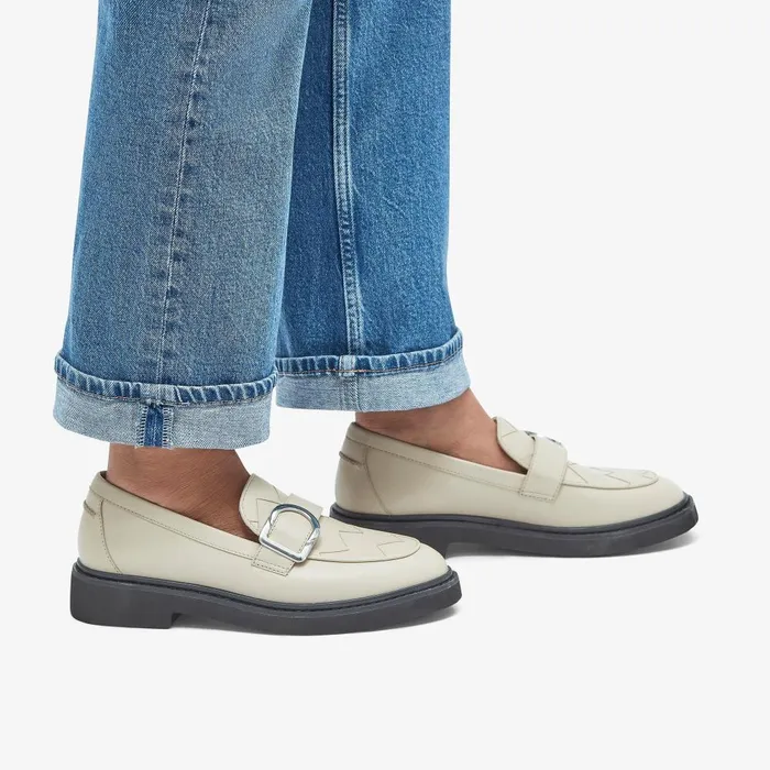 SPLEND PENNY Ivory Leather Women Clarks Loafers and Oxfords