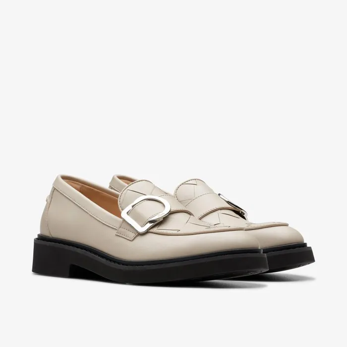 SPLEND PENNY Ivory Leather Women Clarks Loafers and Oxfords