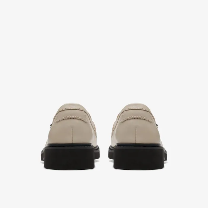 SPLEND PENNY Ivory Leather Women Clarks Loafers and Oxfords