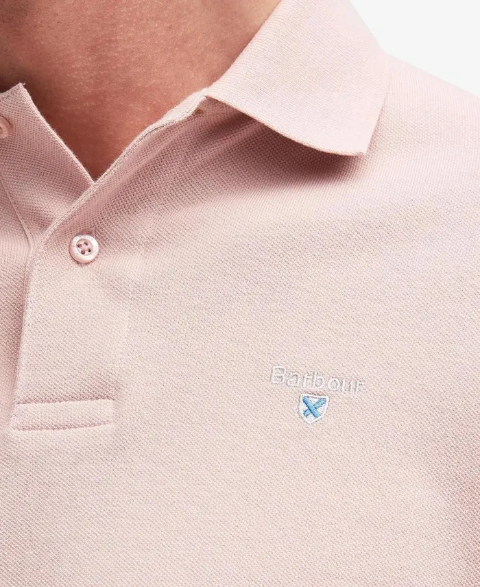 Sports ShortSleeved Polo Shirt Pink Quartz Men Barbour Polo Shirts