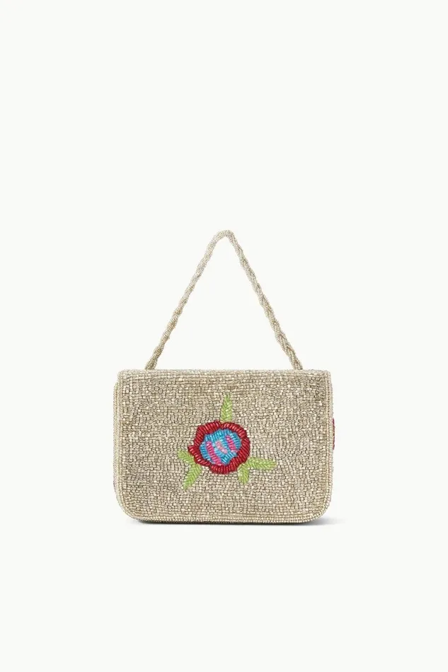 STAUD Beaded Women STAUD CARMEN BEADED BOX BAG DIAMOND ROSE