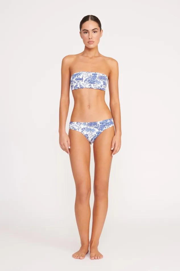 STAUD Bikinis Women STAUD CORSAGE BIKINI BOTTOM BLUE TOILE