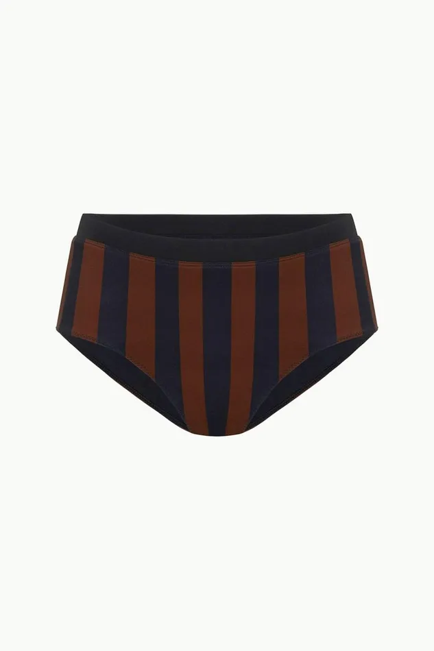 STAUD Bikinis Women STAUD DEVON HIGH RISE BIKINI BOTTOM BLACK TAN SEASHORE STRIPE STAUD Bikinis Women STAUD DEVON HIGH RISE BIKINI BOTTOM BLACK TAN SEASHORE STRIPE