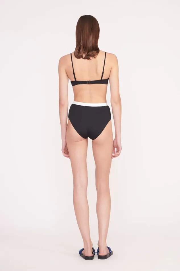STAUD Bikinis Women STAUD DEVON HIGH RISE BIKINI BOTTOM BLACK WHITE STAUD Bikinis Women STAUD DEVON HIGH RISE BIKINI BOTTOM BLACK WHITE