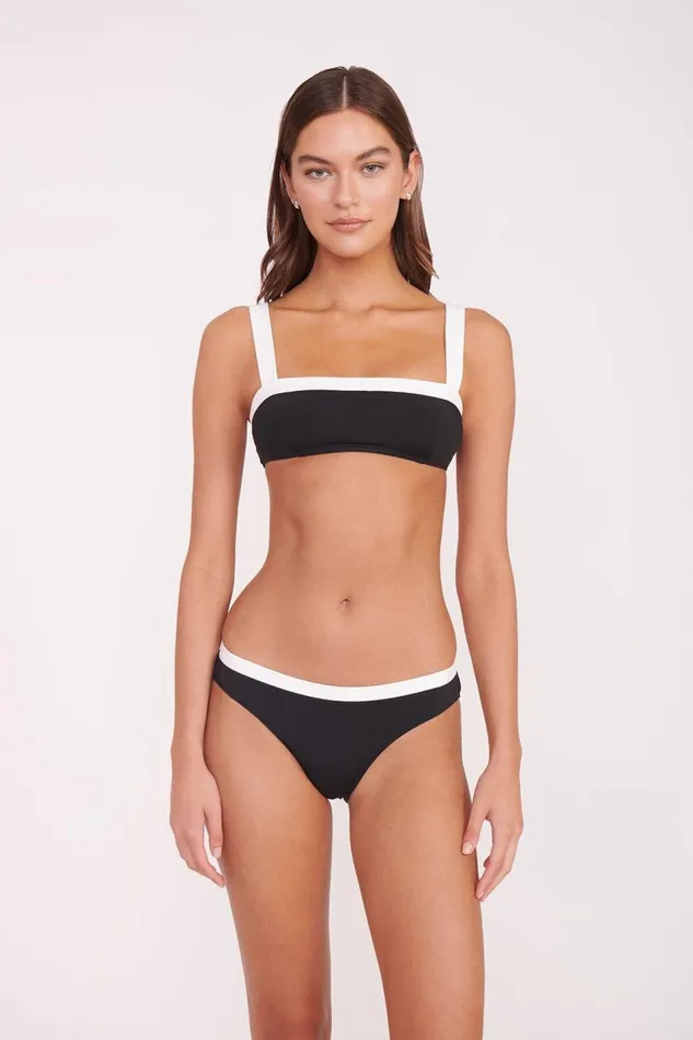 STAUD Bikinis Women STAUD GEMMA BIKINI BOTTOM BLACK WHITE