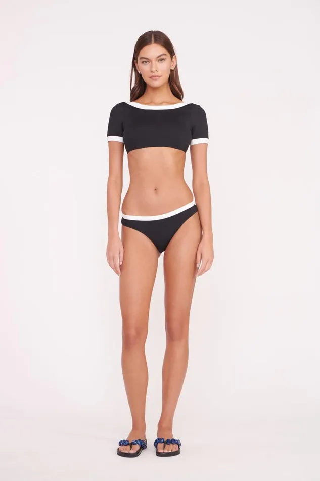 STAUD Bikinis Women STAUD GEMMA BIKINI BOTTOM BLACK WHITE STAUD Bikinis Women STAUD GEMMA BIKINI BOTTOM BLACK WHITE