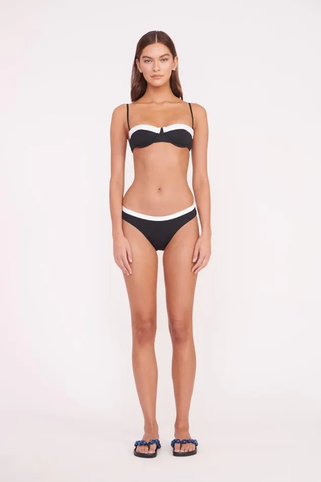 STAUD Bikinis Women STAUD GEMMA BIKINI BOTTOM BLACK WHITE STAUD Bikinis Women STAUD GEMMA BIKINI BOTTOM BLACK WHITE