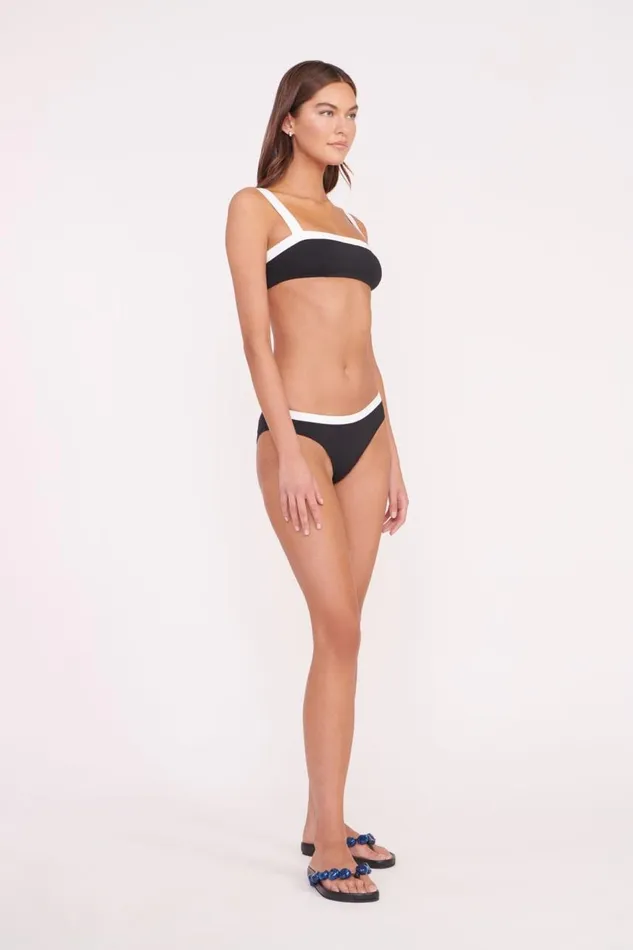 STAUD Bikinis Women STAUD LIV BIKINI TOP BLACK WHITE STAUD Bikinis Women STAUD LIV BIKINI TOP BLACK WHITE