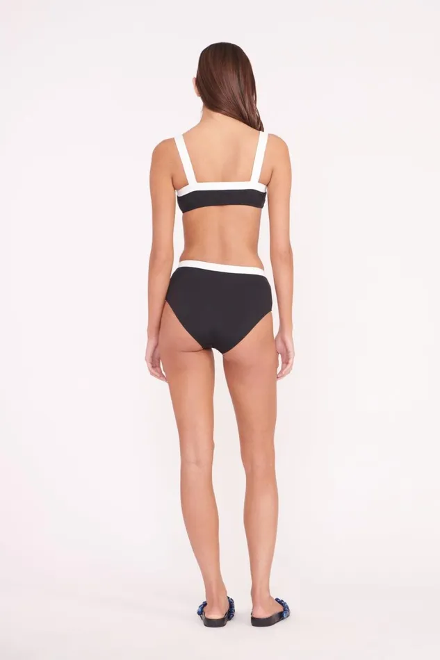 STAUD Bikinis Women STAUD LIV BIKINI TOP BLACK WHITE STAUD Bikinis Women STAUD LIV BIKINI TOP BLACK WHITE