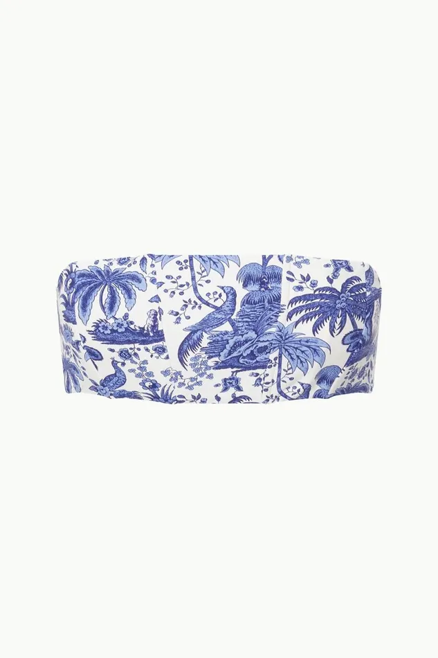 STAUD Bikinis Women STAUD MALA BIKINI TOP BLUE TOILE STAUD Bikinis Women STAUD MALA BIKINI TOP BLUE TOILE