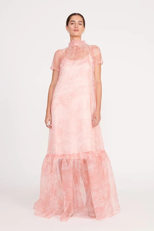 STAUD Bridal Women STAUD CALLUNA DRESS CHERRY BLOSSOM IVORY TOILE