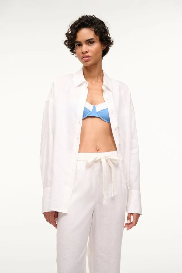 STAUD CoverUps Women STAUD COLTON SHIRT WHITE STAUD CoverUps Women STAUD COLTON SHIRT WHITE