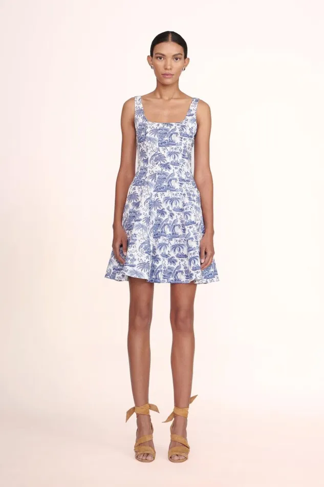 STAUD Dresses Women MINI WELLS DRESS BLUE TOILE