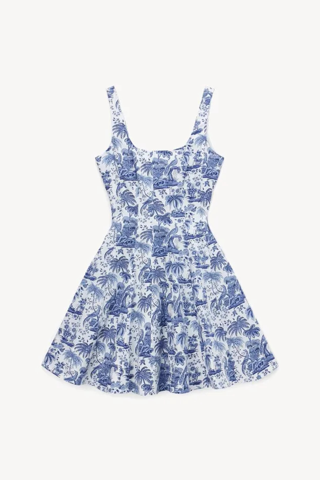 STAUD Dresses Women MINI WELLS DRESS BLUE TOILE STAUD Dresses Women MINI WELLS DRESS BLUE TOILE