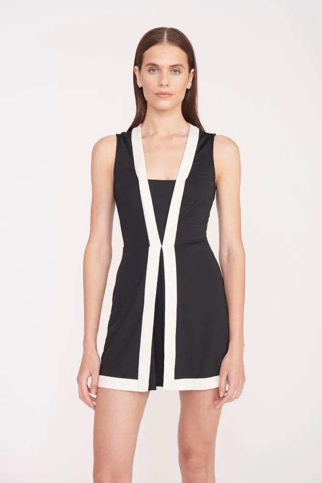 STAUD Dresses Women STAUD CROSSCOURT DRESS BLACK IVORY STAUD Dresses Women STAUD CROSSCOURT DRESS BLACK IVORY