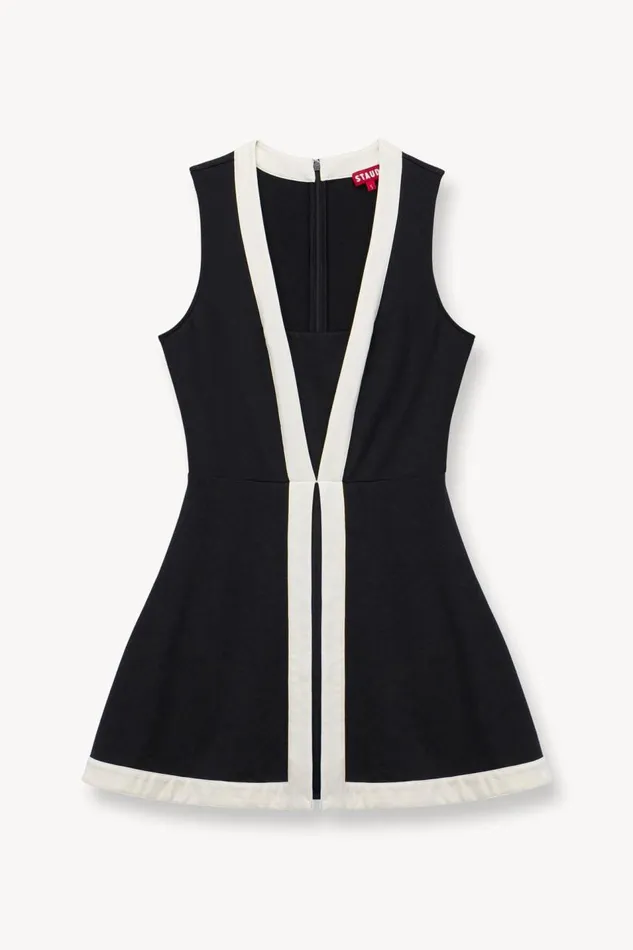 STAUD Dresses Women STAUD CROSSCOURT DRESS BLACK IVORY STAUD Dresses Women STAUD CROSSCOURT DRESS BLACK IVORY