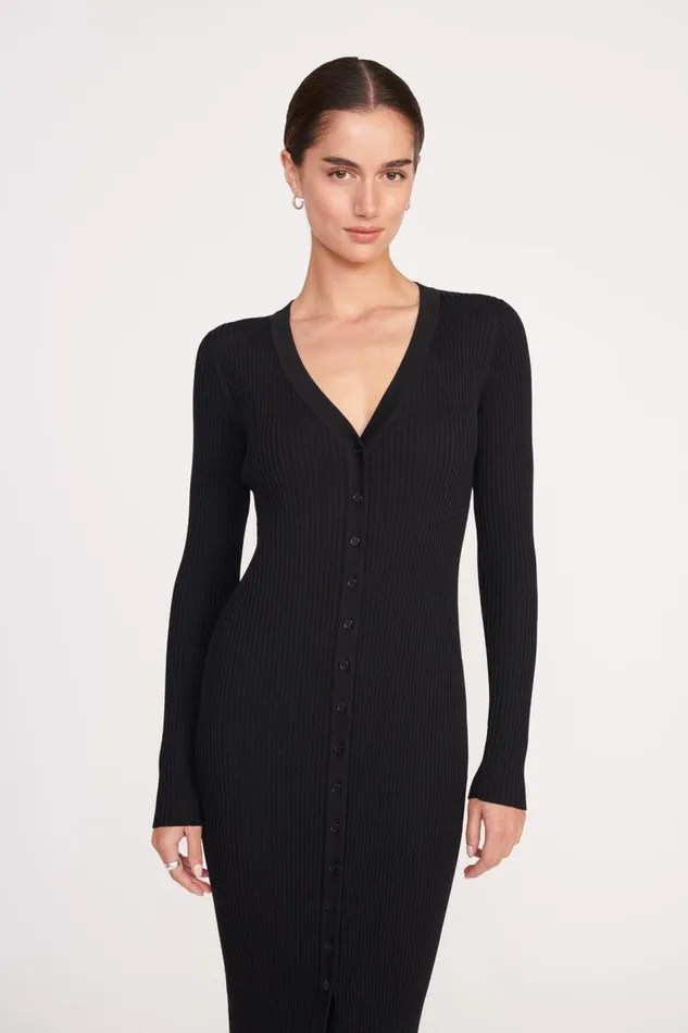 STAUD Dresses Women STAUD MAXI SHOKO SWEATER BLACK STAUD Dresses Women STAUD MAXI SHOKO SWEATER BLACK
