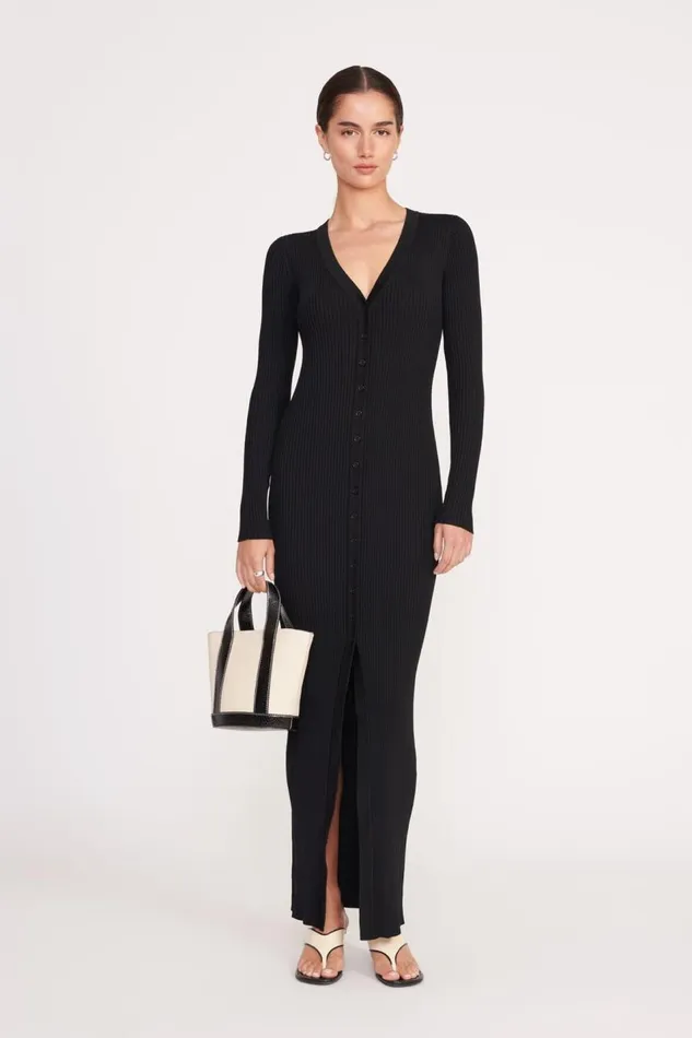 STAUD Dresses Women STAUD MAXI SHOKO SWEATER BLACK STAUD Dresses Women STAUD MAXI SHOKO SWEATER BLACK