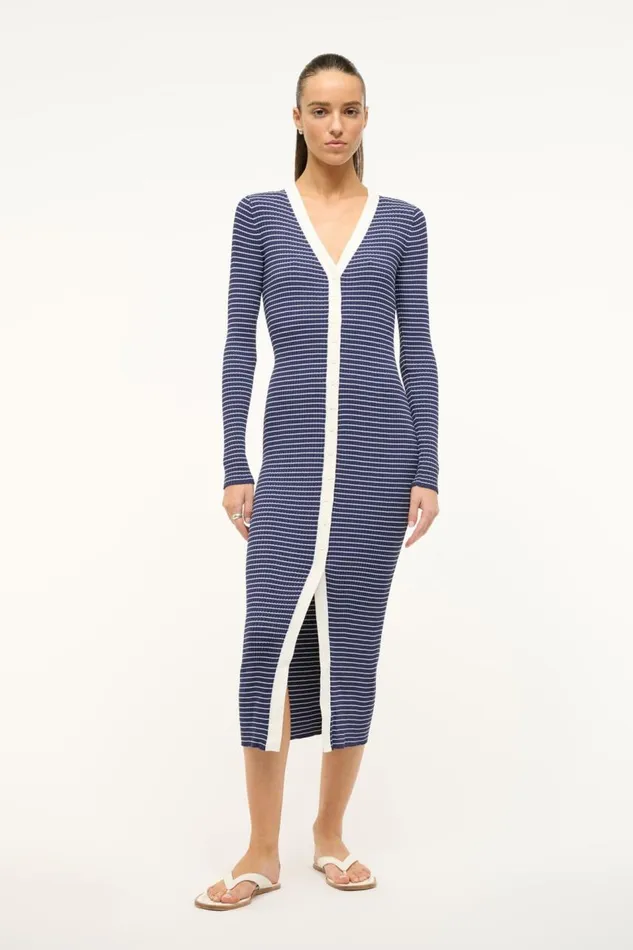 STAUD Dresses Women STAUD SHOKO SWEATER NAVY MICRO STRIPE
