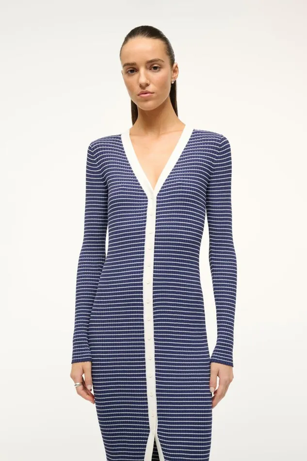 STAUD Dresses Women STAUD SHOKO SWEATER NAVY MICRO STRIPE STAUD Dresses Women STAUD SHOKO SWEATER NAVY MICRO STRIPE