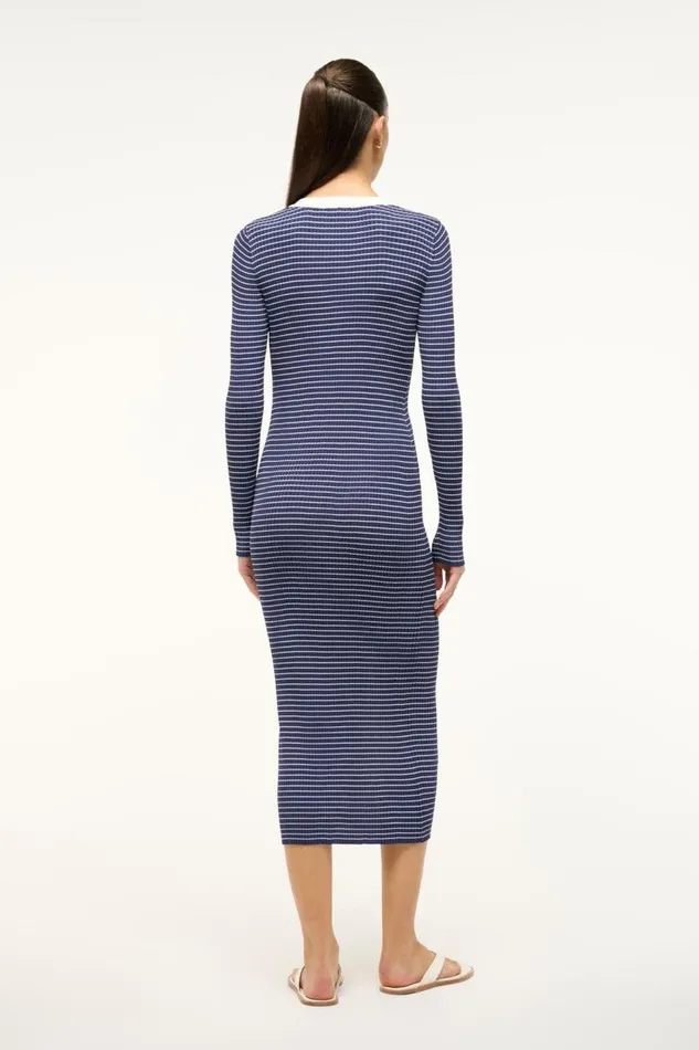 STAUD Dresses Women STAUD SHOKO SWEATER NAVY MICRO STRIPE STAUD Dresses Women STAUD SHOKO SWEATER NAVY MICRO STRIPE