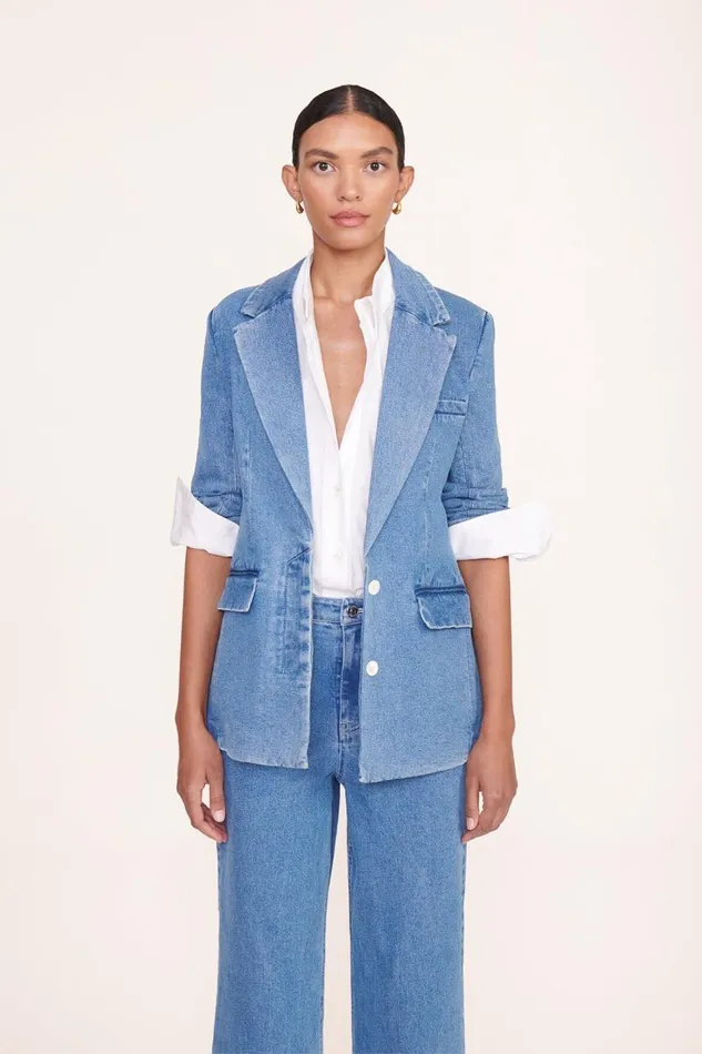 STAUD Outerwear and Jackets Women STAUD MAXWELL BLAZER MEDIUM WASH