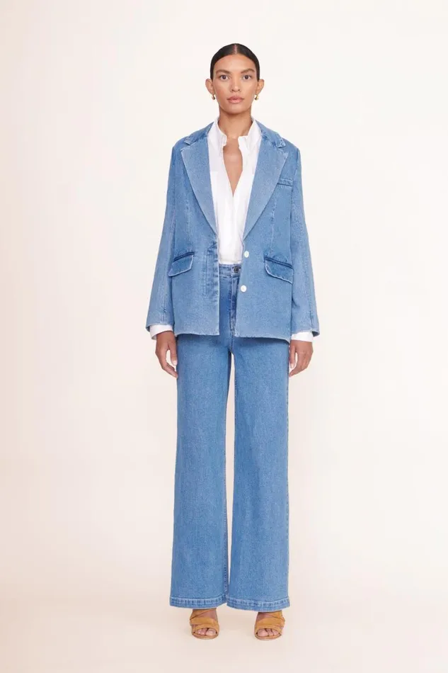 STAUD Outerwear and Jackets Women STAUD MAXWELL BLAZER MEDIUM WASH STAUD Outerwear and Jackets Women STAUD MAXWELL BLAZER MEDIUM WASH