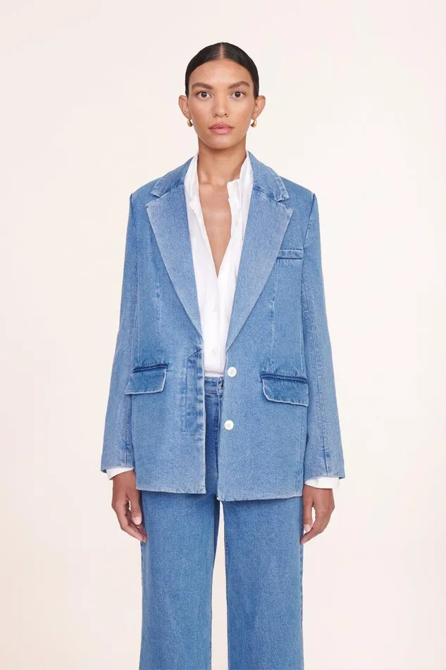 STAUD Outerwear and Jackets Women STAUD MAXWELL BLAZER MEDIUM WASH STAUD Outerwear and Jackets Women STAUD MAXWELL BLAZER MEDIUM WASH