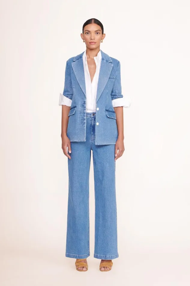 STAUD Outerwear and Jackets Women STAUD MAXWELL BLAZER MEDIUM WASH STAUD Outerwear and Jackets Women STAUD MAXWELL BLAZER MEDIUM WASH